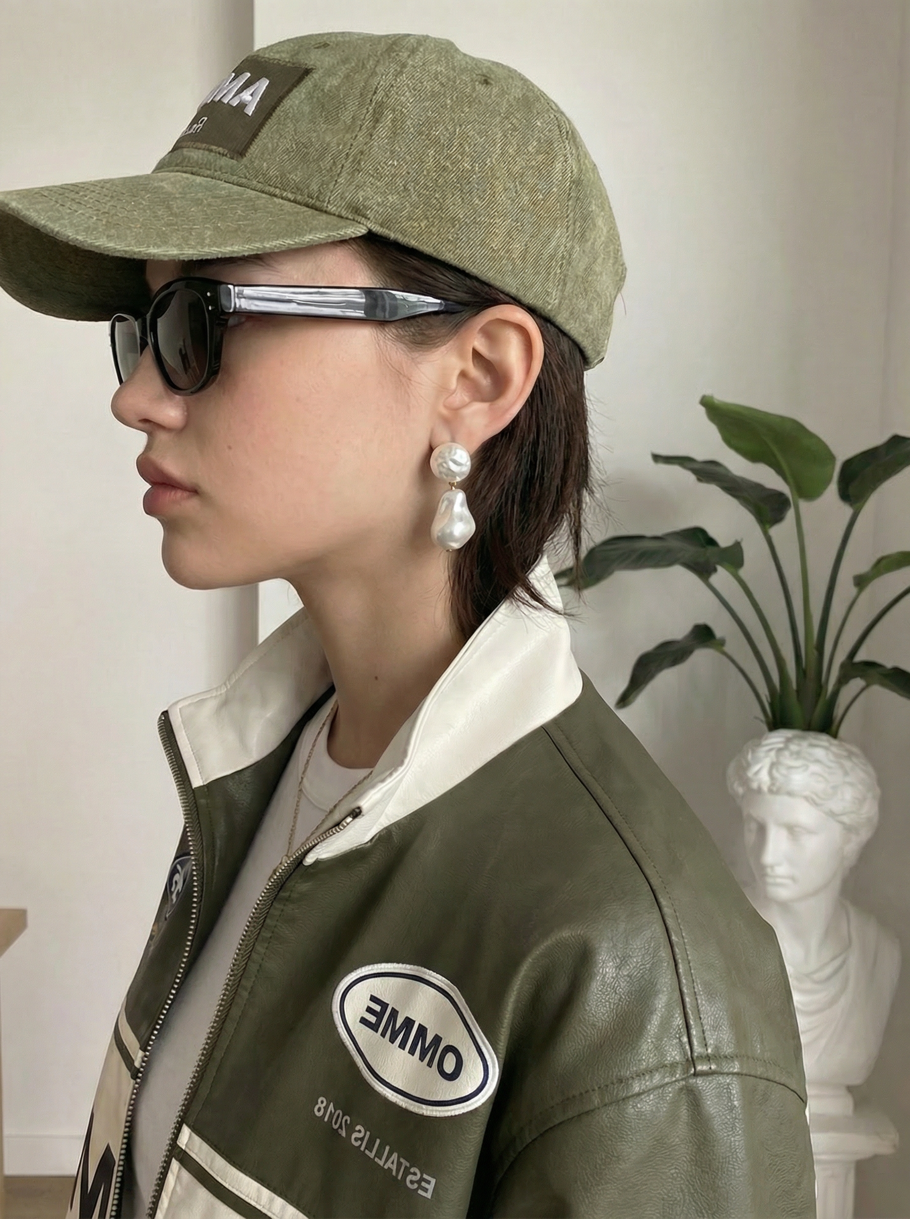 바이메이커 오블리크 펄 이어링 Oblique Pearl Earrings
