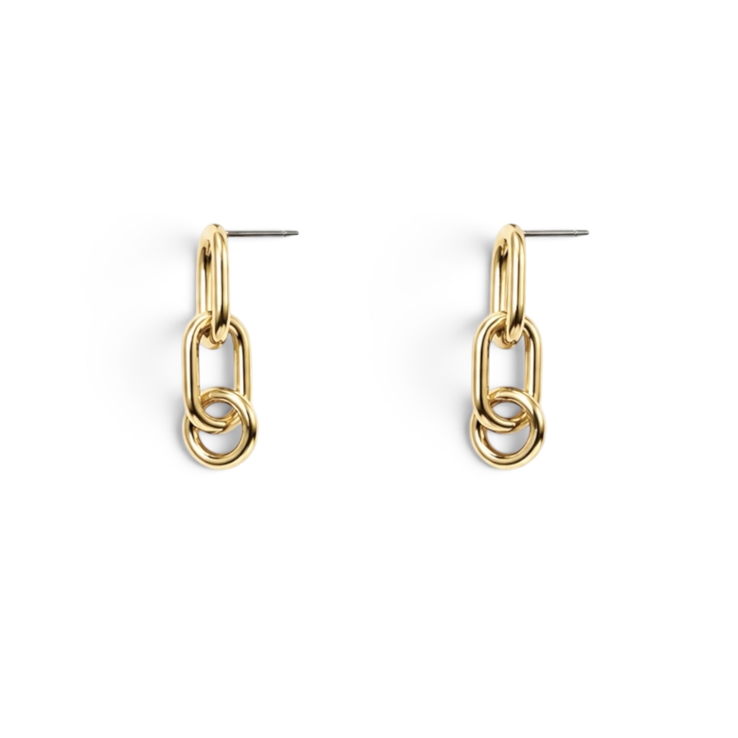 바이메이커 믹스 링크 드롭 이어링_골드 Mixed Link Drop Earrings_gold