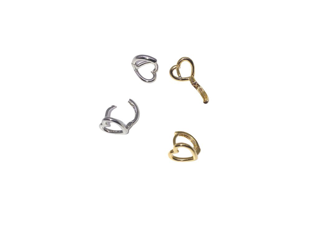 오픈 하트 미니 후프 이어링_골드 Open Heart Mini Hoop Earrings_gold