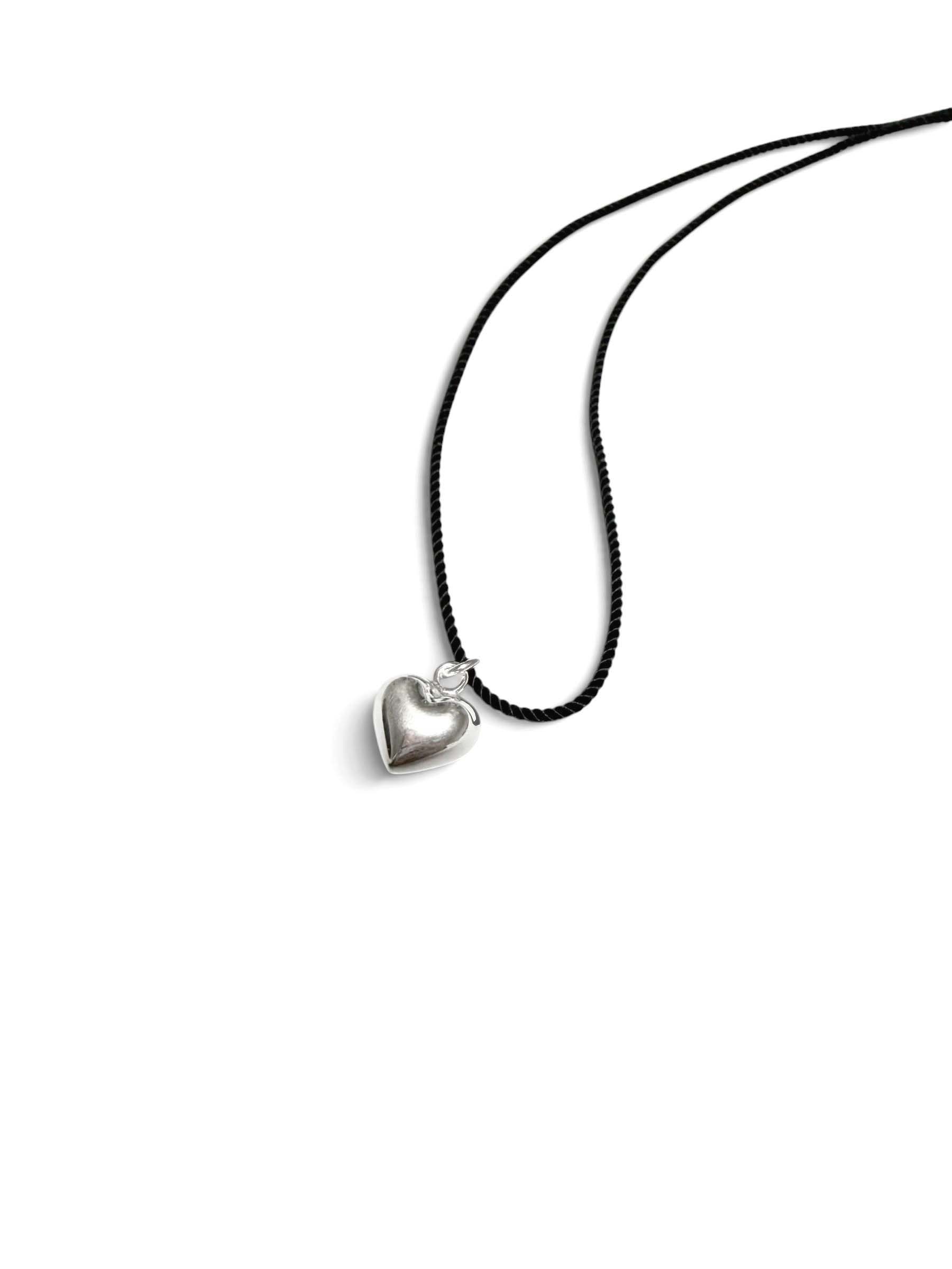 바이메이커 실버 하트 코드 목걸이 Silver Heart Cord Necklace 925