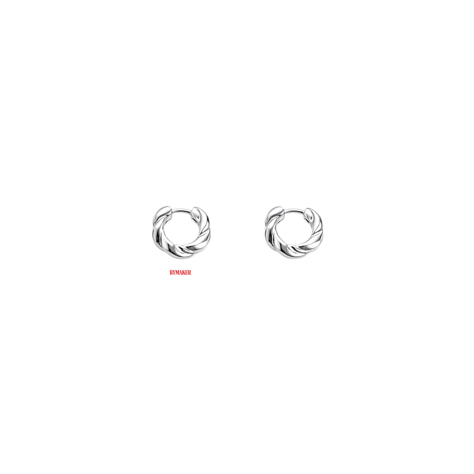 바이메이커 원터치 트위스트 링 이어링 Twist Rope Hoop Earrings