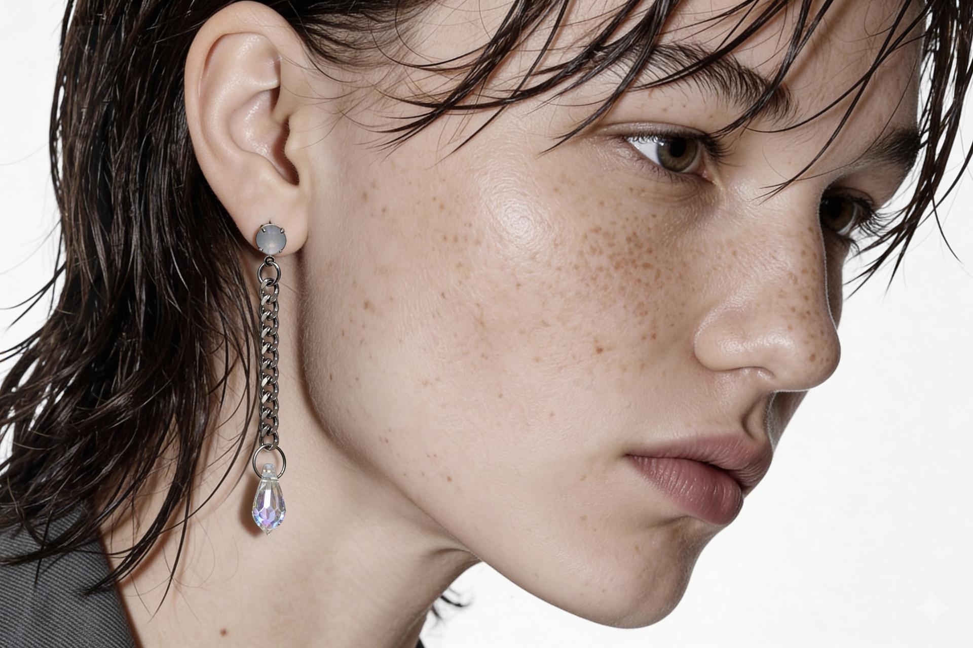 바이메이커 크리스탈 미스매치 드롭 이어링 Crystal Mismatch Drop Earrings