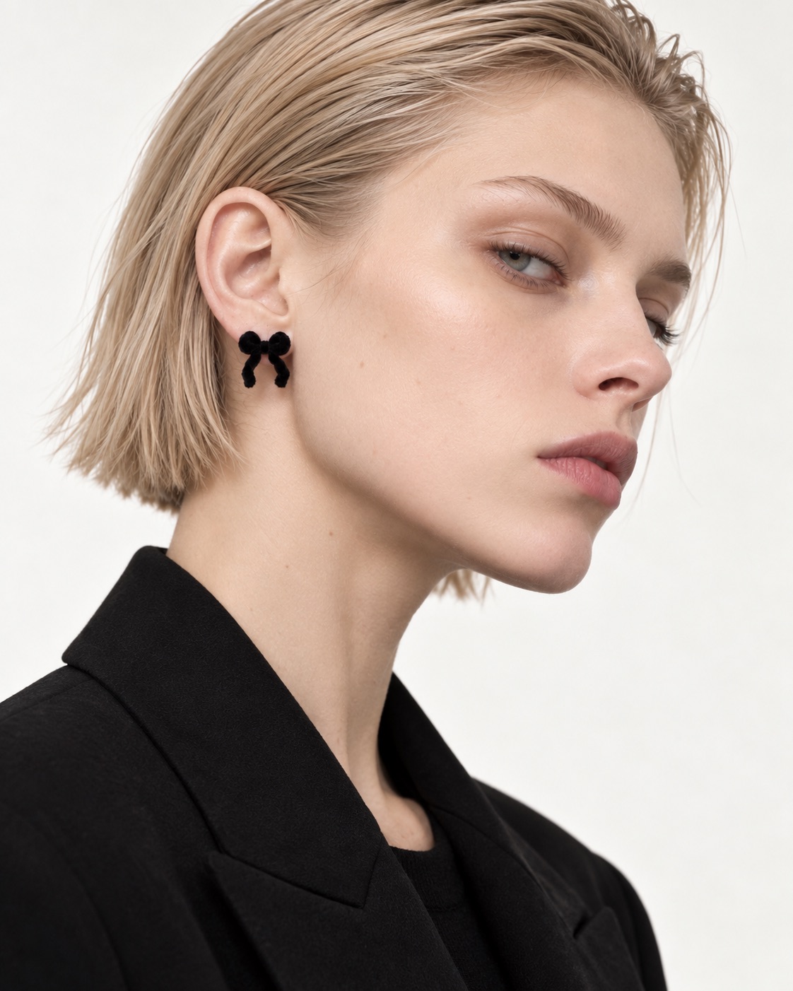 바이메이커_211E_B_15 BLACK RIBBON EARRINGS
