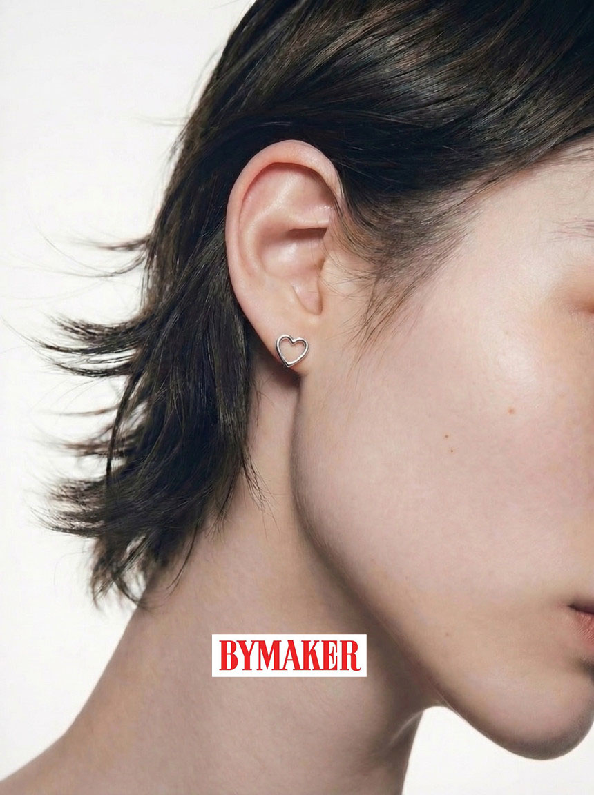 오픈 하트 미니 후프 이어링_골드 Open Heart Mini Hoop Earrings_gold