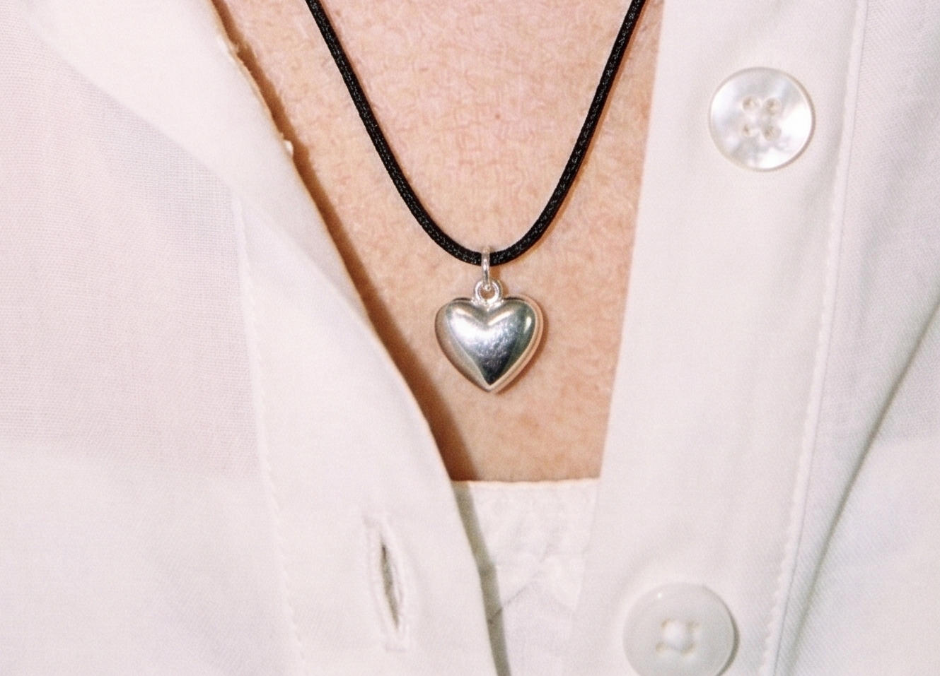 바이메이커 실버 하트 코드 목걸이 Silver Heart Cord Necklace 925