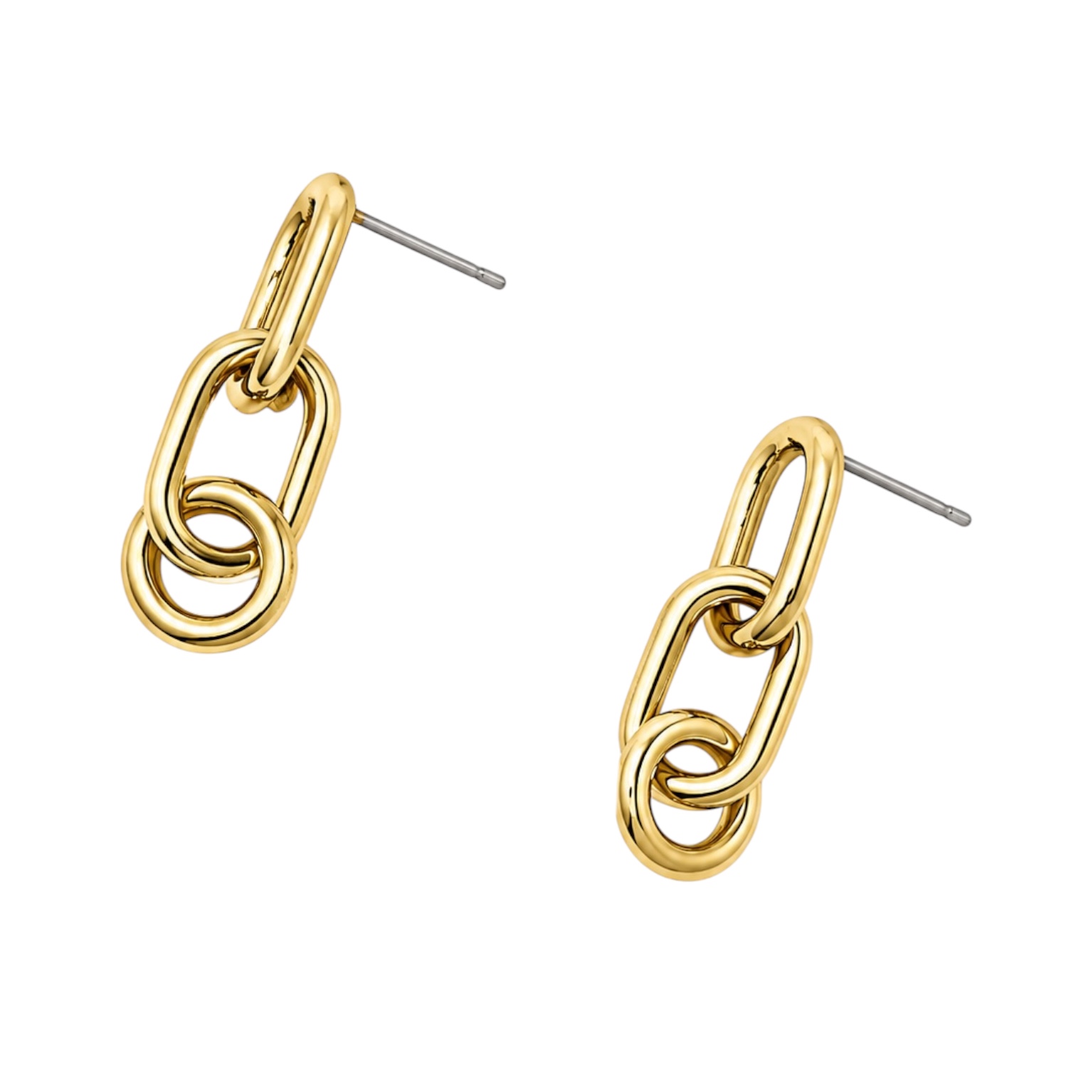 바이메이커 믹스 링크 드롭 이어링_골드 Mixed Link Drop Earrings_gold
