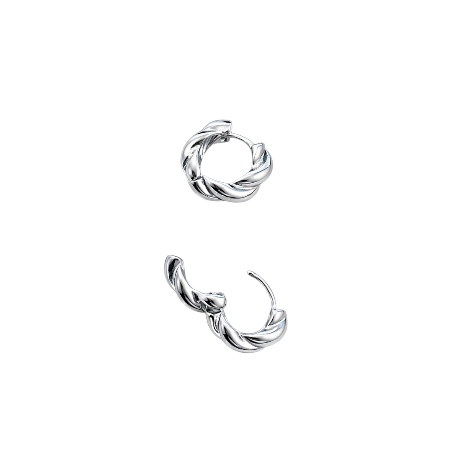 바이메이커 원터치 트위스트 링 이어링 Twist Rope Hoop Earrings