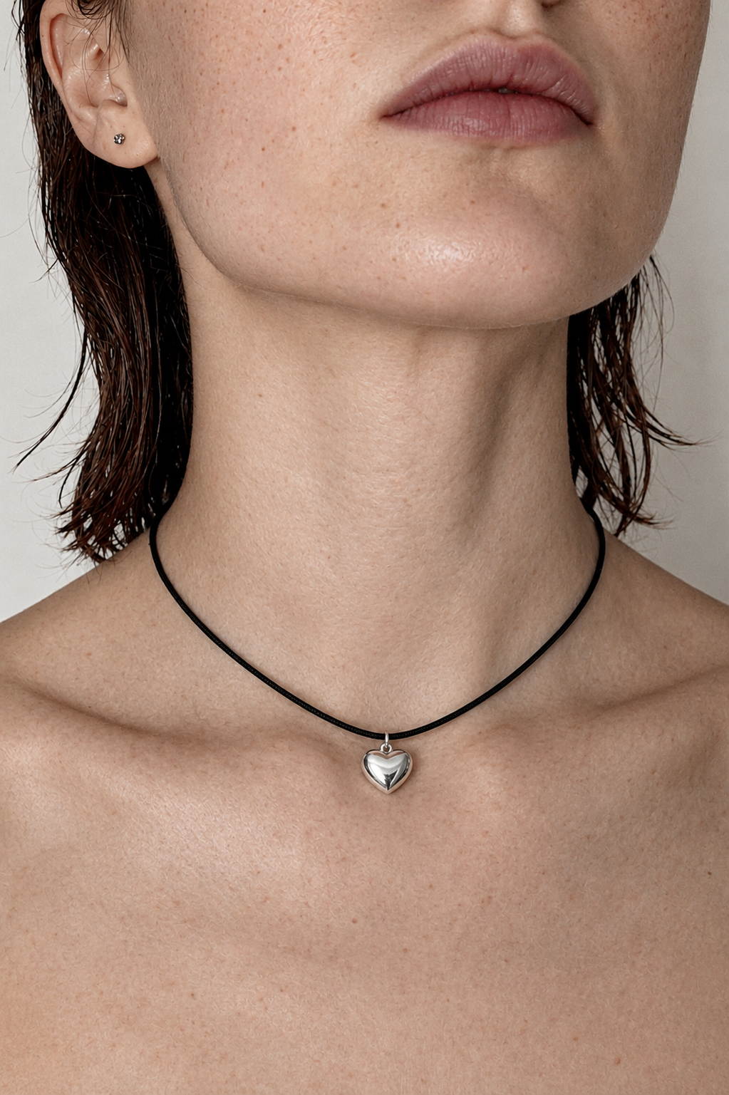 바이메이커 실버 하트 코드 목걸이 Silver Heart Cord Necklace 925