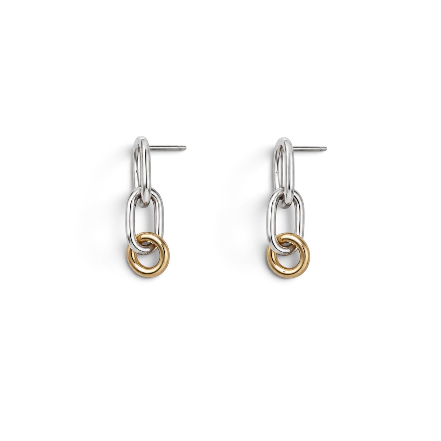 바이메이커 믹스 링크 드롭 이어링_실버 Mixed Link Drop Earrings_Silver