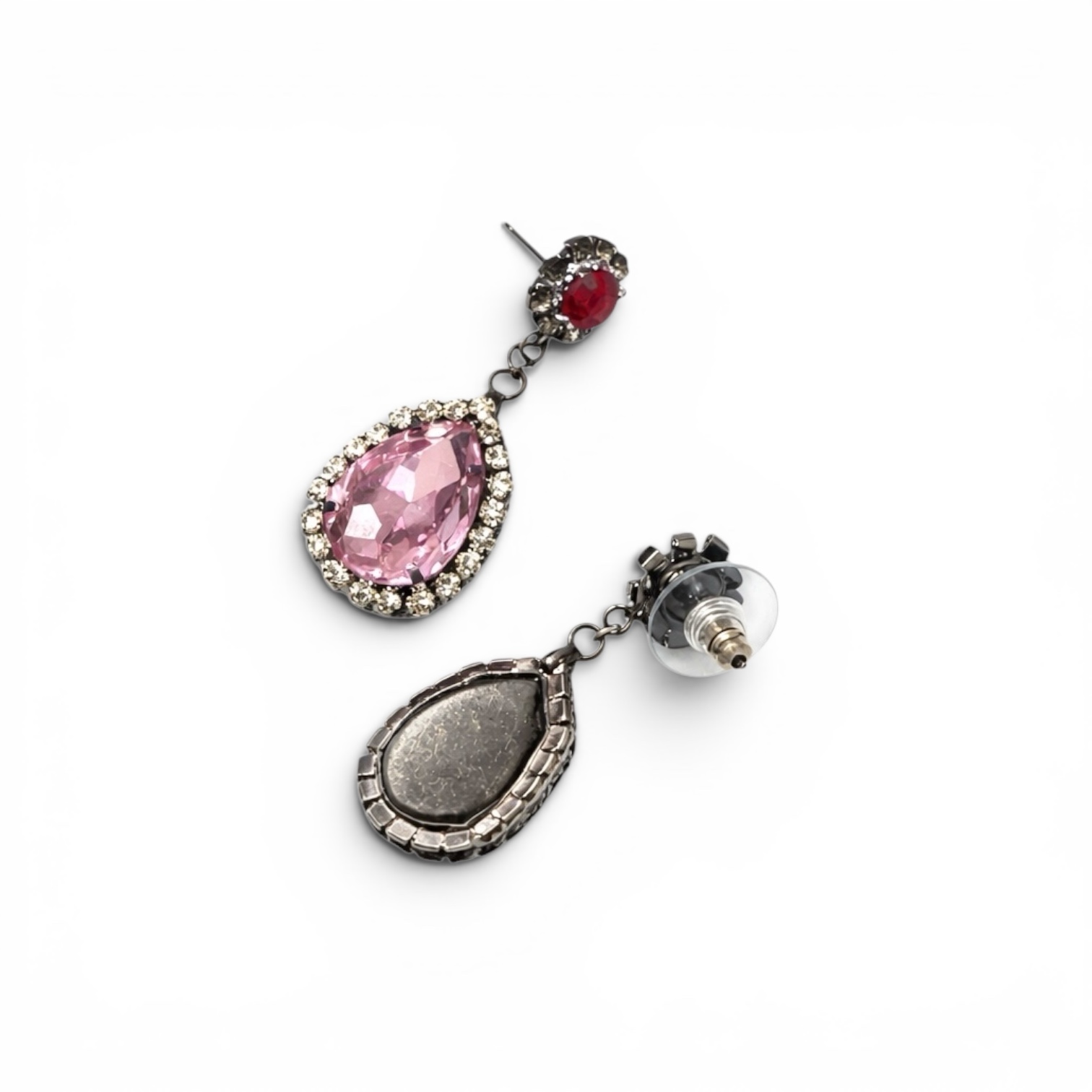 바이메이커 핑크 크리스탈 드롭 이어링 Pink Drop Contrast Earrings