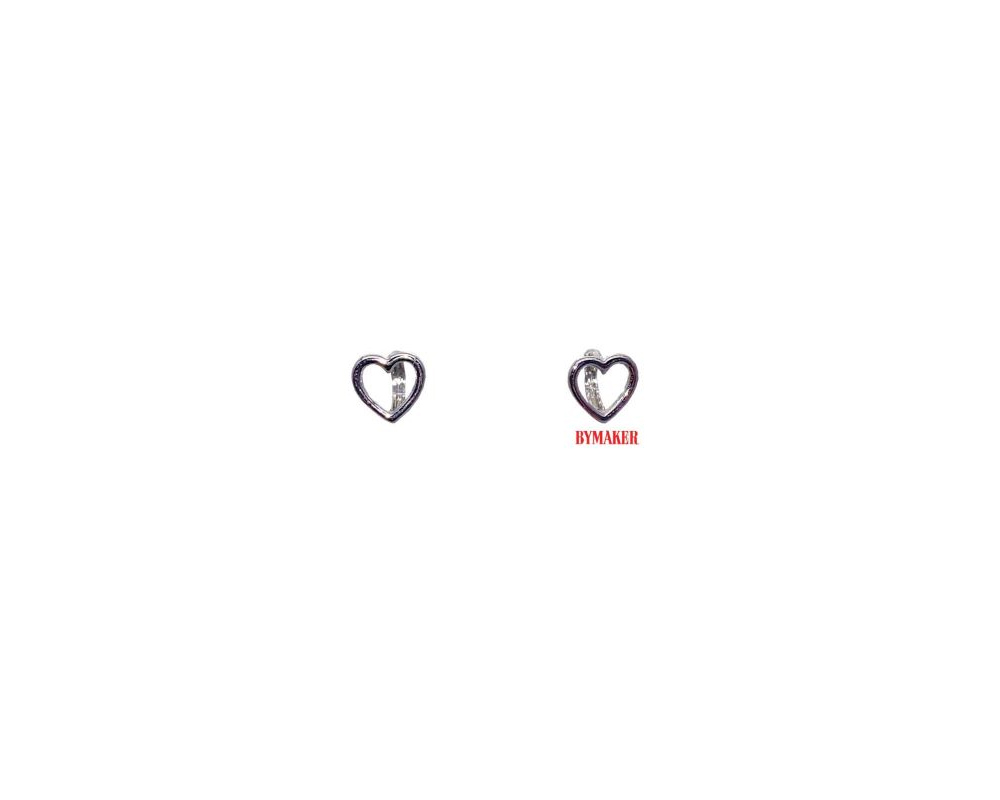 오픈 하트 미니 후프 이어링_실버 Open Heart Mini Hoop Earrings_silver