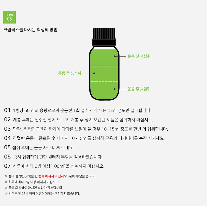 CRAMPFIX 크램픽스 대용량 보틀 50ml (레몬)