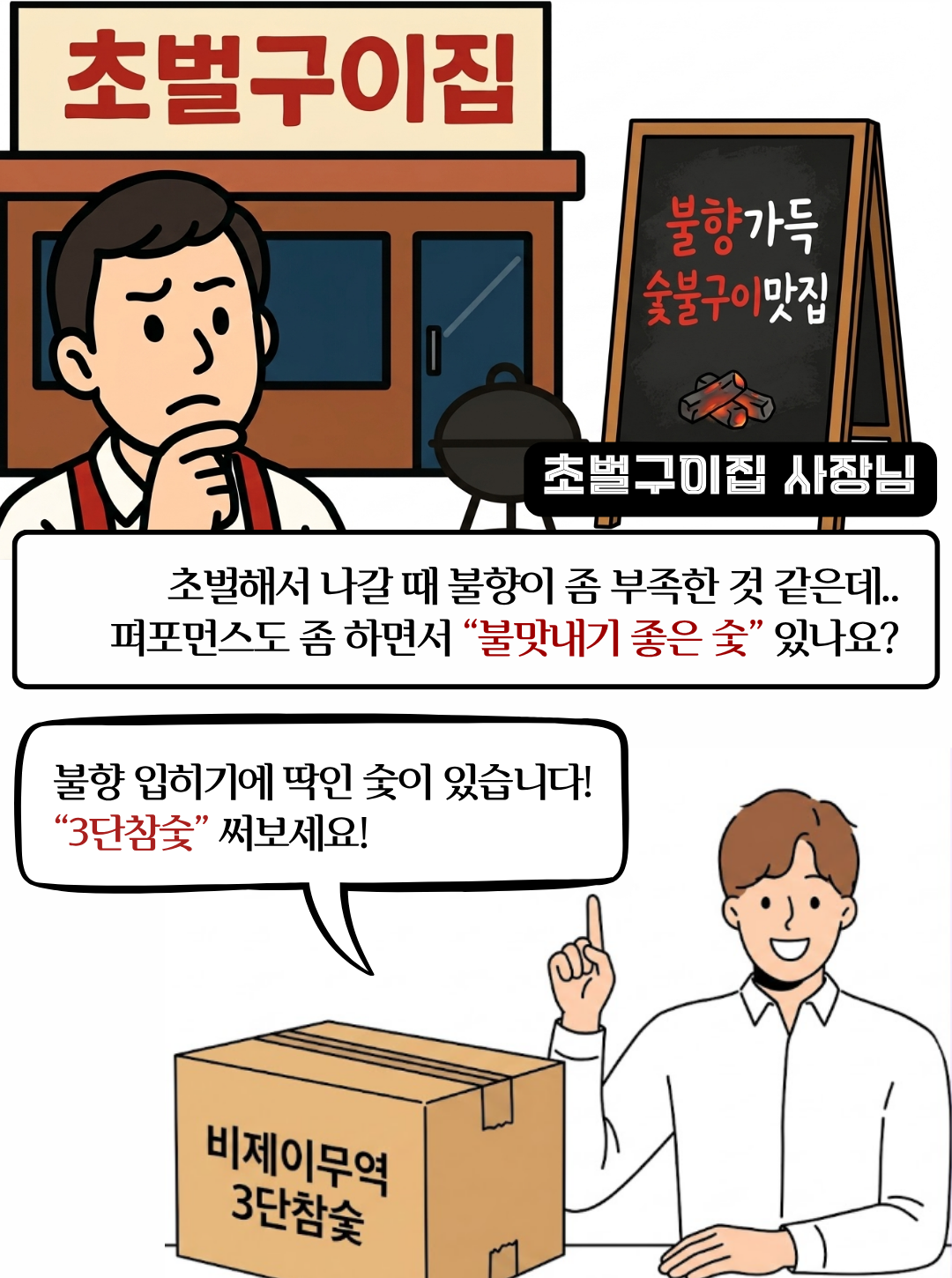 [밝은참숯] 3단 참숯 20kg