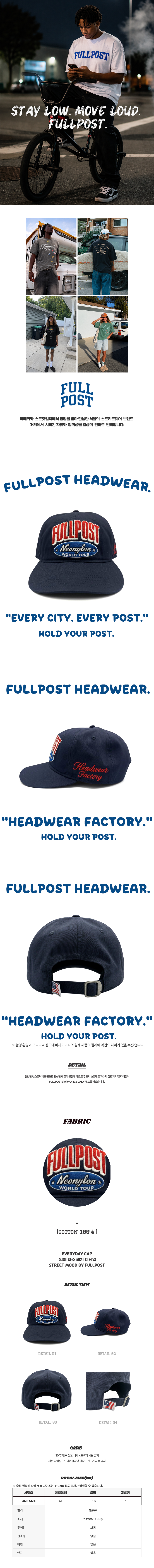 FULLPOST World Tour 6-Panel Ball Cap (Navy)