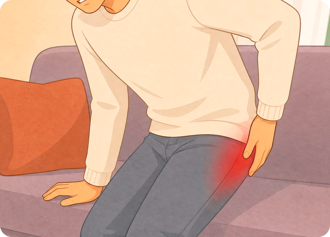 치열 증상으로 불편함을 느끼는 모습
