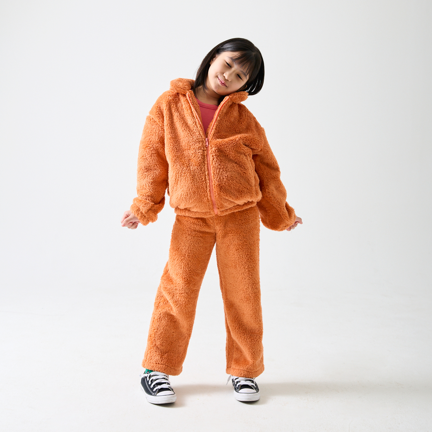 스폰지 후리스 셋업_홍시 라떼